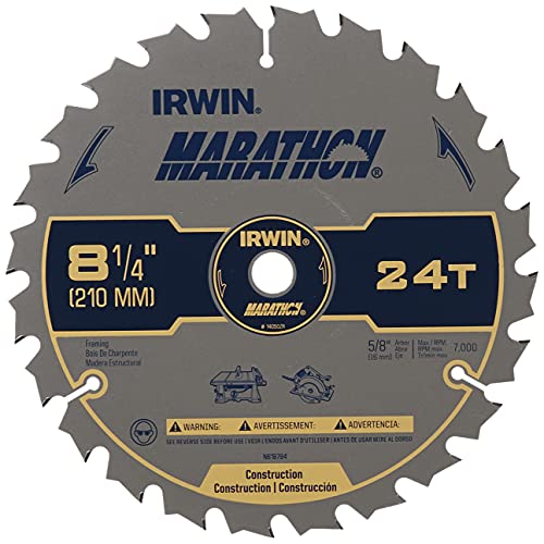 Irwin Industrial Tools 14050 8-1/4-Inch 24-Teeth 5/8" Diamond Arbor Miter and Table Saw Blade IRWIN