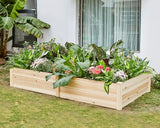 AMERLIFE 18 Inch Deep Wooden Raised Garden Planter 8x4FT Extra Large Raised Garden Bed Planter Box Garden Planters for Deep-Rooted Plants Outdoors AMERLIFE