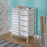 Honey Can Do 15-Drawer Metal Rolling Storage Cart, White CRT-09106 White Honey-Can-Do