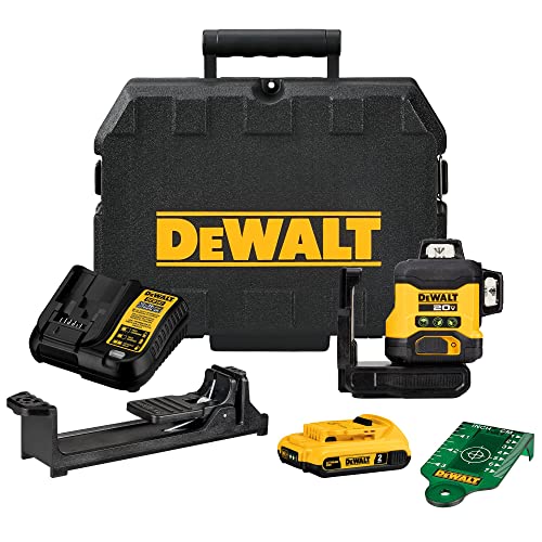 DEWALT 20V MAX Laser Level Kit, Cross Line Laser, 3x360, Green (DCLE34031D1) DEWALT