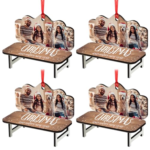 Remerry 4 Packs Sublimation Blank Bench Decor DIY Christmas Ornament Double-Sided Blanks Chair for Christmas Festival Decoration(Classic Style) - WoodArtSupply