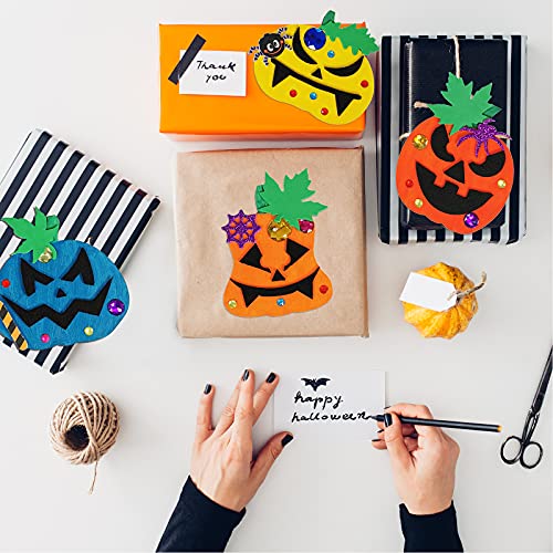 Winlyn 63 Sets Halloween Craft Kits Fall Crafts DIY Wooden Pumpkin Ornaments Decorations Art Sets Unfinished Wood Pumpkins Halloween Stickers for Winlyn