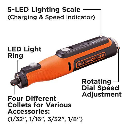 beyond by BLACK+DECKER 8V MAX* Rotary Tool with Accessory Kit, Versatile, Cordless, 35-Piece (BCRT8K35APB) - WoodArtSupply