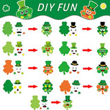 chiazllta 36 Packs St. Patrick's Day Craft Kits DIY Shamrock Art Craft for Preschool Kids, St. Patrick’s Day Make Your Own Shamrock Paper Craft Set chiazllta