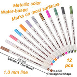 Sunshilor Metallic Markers Fine Point Metallic Marker Pens for Black Paper, Art Rock Painting, Easter Egg, Halloween Pumpkin, Card Making, Metal, Sunshilor