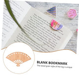 Operitacx 6pcs Blank Bamboo Bookmark Unfinished Hanging Tag Fan Shaped Bookmarks Gift Tags Unfinished Gifts Tags DIY Craft Bookmark Tag Blank Craft Operitacx