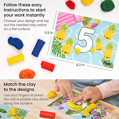 Arteza Kids Play Dough, Number Learning Dough Clay Kit, 12 Pieces, 0.8 oz, Red, Yellow, and Blue, 10 Numeric Cards, Art Supplies for Kids - WoodArtSupply