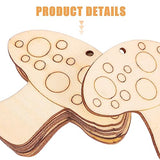 Healifty 10pcs Unfinished Wood Slices Mushroom Wood Cutouts with Twine Discs Wooden Ornaments DIY Crafts Hanging Embellishments Decoration for Healifty