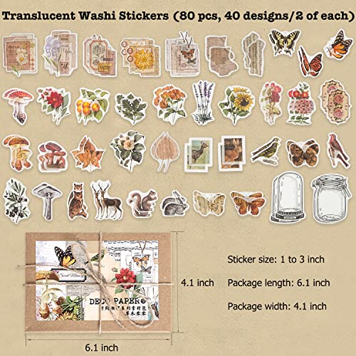 Knaid 200 Pieces Vintage Ephemera Pack Decoupage Paper Junk Journal Kit Scrapbook Planner Sticker Supplies for Art Journaling Bullet Journals Collage - WoodArtSupply