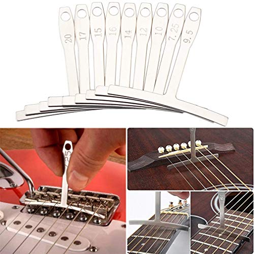 TIMESETL Guitar Repairing Maintenance Tools Kit String Organizer String Action Ruler Gauge Measuring Tool Hex Wrench Set Files Fingerboard Guard - WoodArtSupply