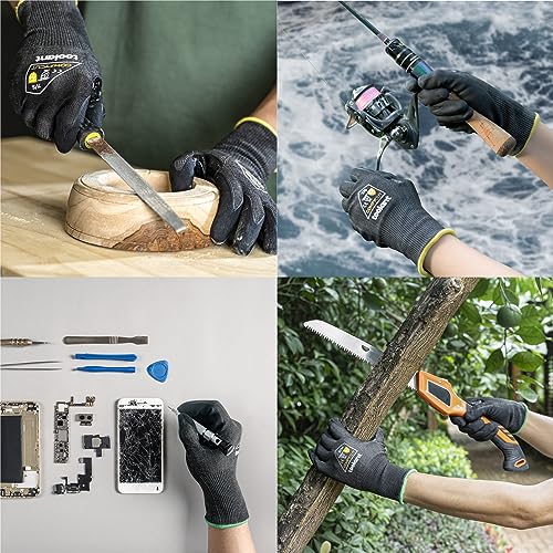 toolant A4 Cut Resistant Work Gloves with Grip, Ultra Thin Safety Glove for Fishing, Wood Carving, Gardening,1/3 Pairs,S-XL toolant