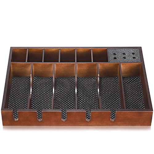 Noverlife Wooden Barber Clipper Tray, Anti-slip Hairdresser Clipper Organizer, Wood Barber Table Collector, Professional Hair Trimmer Holder, Noverlife