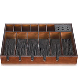 Noverlife Wooden Barber Clipper Tray, Anti-slip Hairdresser Clipper Organizer, Wood Barber Table Collector, Professional Hair Trimmer Holder, Noverlife