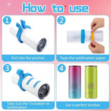 Pinch Perfect Tumbler Clamp Kits,Pinch Perfect Tumbler Clamp for 20 Oz Sublimation Blanks Tumblers, Pinch Perfect Clamp Grip Tool(Blue,Pink), Heat Majreey