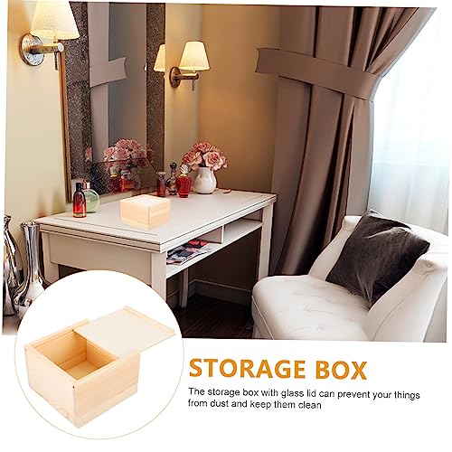 Abaodam 8 Pcs Wooden Storage Box Jewelry Container Square Containers with Lids Unfinished Ear Ring Holder Storage Bins with Lid Jewelry Storage Cases Abaodam