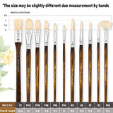 Fuumuui Professional Oil Paint Brush Set & Inspiration Art Dice, 11pcs Superior Hog Bristle Paint Brushes with Wooden Art Dice for Creative Block Fuumuui
