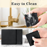 MAPRIAL 48 PCS Slate Coasters Bulk, 4 Inch Black Coasters for Drinks, 24 PCS Natural Square Slate Coasters and Round Stone Coasters for Coffee, MAPRIAL