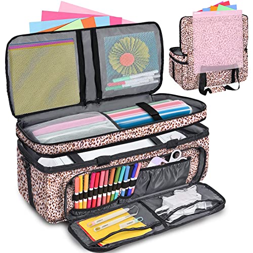 IMAGINING Carrying Case for Cricut Maker 3, Cricut Bag with Cover for Cricut Explore Air 2, Explore 3, Cricut Storage Organizer with Pockets for - WoodArtSupply