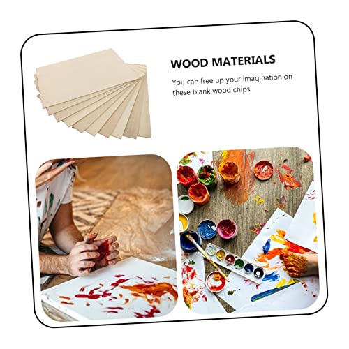 KALLORY 10pcs Board Wood Panels for Crafts Unfinished Wood Plaques Decorative Plywood Plywood Unpainted Wood Ornament Thin Wood Hand Decor Pyrograph KALLORY