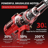 Dufuls Cordless Rivet Gun, Electric Rivet Gun Kit with 2PCS Battery and Charger, Brushless Blind Riveter Tool Kit for 1/8", 5/32", 3/16" Rivets Dufuls