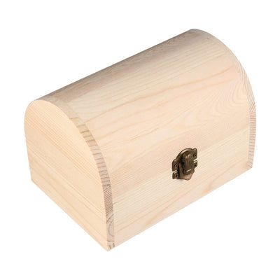 Healifty Treasure Chest 6 Pcs Unfinished Wooden Box - with Hinged Lid -Wood Treasure Boxes -Keepsake Box -Rustic Wood Gift Boxes for DIY Crafts Arts