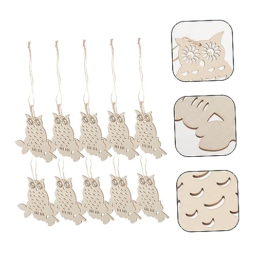 NOLITOY 1 Set Owl Wood Chips Decor DIY Wood Craft Owl Wood Slices DIY Wood Boards Halloween Adorn Unfinished Wood Slices Halloween Cutouts DIY Wood NOLITOY