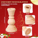 Nitial 12 Pcs Unfinished Classic Wood Candle Holders Small Wooden Candlesticks Unfinished Candlestick Holders for Crafts DIY Xmas Christmas Gift Nitial