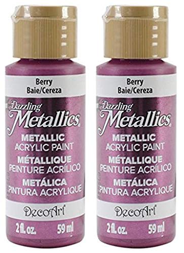 DecoArt Dazzling Metallics Acrylic Colors (2 Pack, Berry) DecoArt