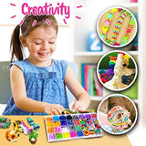 FUNZBO 2200+ Rubber Band Bracelet Kit - Bracelet Making Kit with Letter Beads, Charms and Accesscories, Birthday Gifts, Arts and Crafts for Kids, FUNZBO