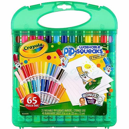 Crayola Pip Squeaks Marker Set (65ct), Washable Markers for Kids, Kids Art Supplies, Holiday Gift for Kids, Mini Markers, Stocking Stuffer, 4+ - WoodArtSupply