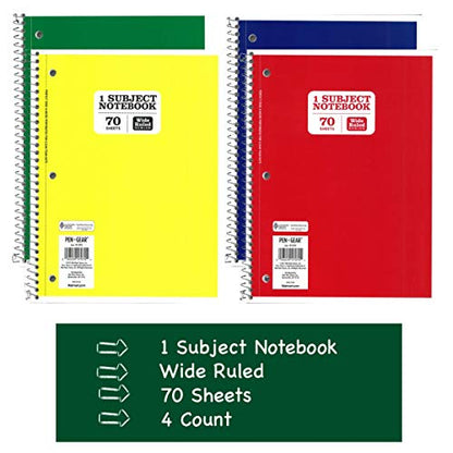 Back to School Essentials Supplies Pack Kit Bundle - Grades K-8 | Wide Ruled Notebooks Composition Book Folders Markers Crayons Colored Pencil - WoodArtSupply