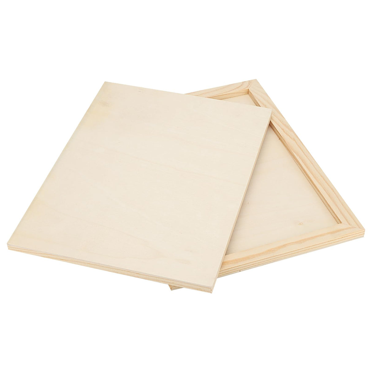 SOUJAP 8 Pack 9 x 12 Inch Wood Canvas Board, Unfinished Wooden Flat Panels, Wood Cradled Framed Canvas for Painting Craft Art SOUJAP
