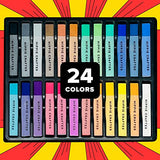 HIPPIE CRAFTER Soft Chalk Pastels Art Supplies Set of 24 Color Pastels for Artists Non Toxic Oil Free Soft Pastel Chalk for Colored Chalk Art Art HIPPIE CRAFTER