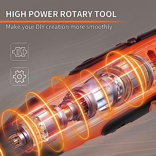 HARDELL Rotary Tool Kit, 130w Rotary Tool with 95 Pcs Accessories,Flex Shaft, 6 Variable Speed for Crafting Projects and DIY - WoodArtSupply