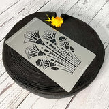 Aleks Melnyk No.459 Metal Stencil, Swirls, Egyptian Lotus Flowers Ancient, Ornament, Patterns, Small Stencil, 1 PC, Template for Wood Burning, Aleks Melnyk