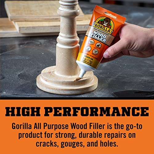 Gorilla All Purpose Wood Filler, 6oz Tube, Golden Oak (Pack of 1) Gorilla