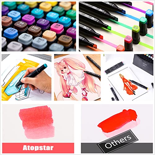  ATOPSTAR 120 Colors Alcohol Markers Artist Drawing Art Markers  for Kids Dual Tip Markers for Adult Coloring Painting Supplies Perfect for  Kids Boys Girls Students Adult Gift(120 Black Shell) 