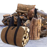 Joroamp Waxed Firewood Carrier with Handles, Canvas Log Carrier Tote Bag, Durable Fireplace Wood Stove Accessories, Perfect for Carrying Wood at Joroamp