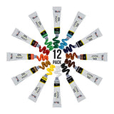 U.S. Art Supply Professional 12 Color Set of Art Oil Paint in 12ml Tubes - Rich Vivid Colors for Artists, Students, Beginners - Canvas Portrait U.S. Art Supply
