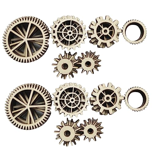 IWOWHERO 72pcs Hanging Wood Sign Unfinished Wood Gear Wood Gear Cutout Wood Chips Hollow Gear Ornament Wood Wheel Cutouts unpainted Wood Cutouts DIY IWOWHERO