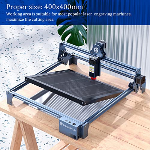 SCULPFUN Laser Honeycomb Working Table, 400x400x22mm Honeycomb Laser Bed for CO2 or Diode Laser Engraver Cutting Machine, for Smooth Edge Cutting, - WoodArtSupply