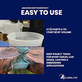 Alumilite Amazing Deep Pour Epoxy [1 gal A + 0.5 gal B(1.5 gallon) 2 Part Kit] 2 inches Thick High-Gloss & Crystal Clear Liquid Glass for Casting Alumilite