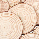 Natural Wood Slices 32 Pcs 2.75-3.14 Inches Unfinished Craft Wood kit Predrilled with Hole Wooden Circles Tree Slices for Arts and DIY Crafts MSDADA