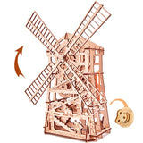 Wood Trick Windmill Rotating Mechanical Model - 3D Wooden Puzzles for Adults and Kids to Build - Engineering DIY Wooden Models for Adults to Build Wood Trick