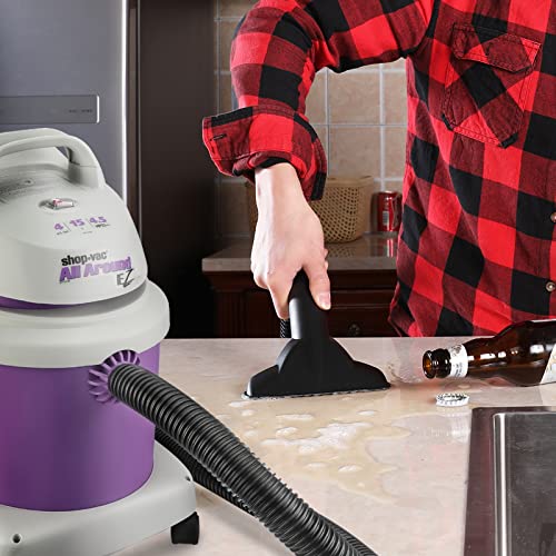 Shop-Vac 4 Gallon 4.5 Peak HP All Around EZ Series Wet/Dry Vacuum, Portable Compact Shop Vacuum, 3 in 1 Function with Wall Bracket & Attachments for Shop-Vac