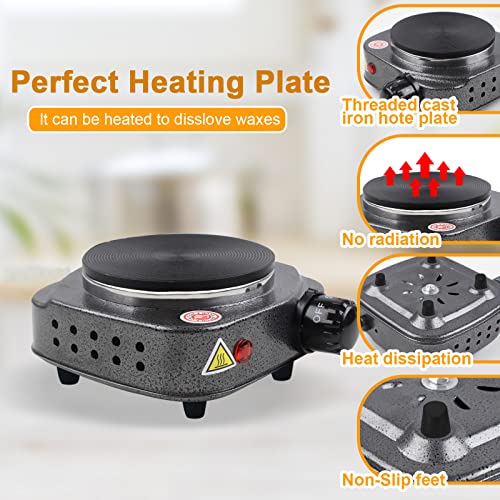 BBAXI Candle Making Kit with Electronic Hot Plate,Candle Wax Melter for Melting Wax,Including cadle Pot, Wax Melter hot Plate,2lb Soy Wax,Stain BBAXI