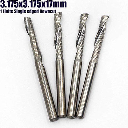 OSCARBIDE 16 Pieces/Set Carbide End Mills CNC Spiral Router Bits,Include 4 Pieces 1/8”Shank 2 Flutes Ball Nose,12 Pieces 1 Flutes Milling Cutters for