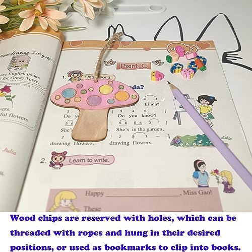 54PCS Unfinished Blank Wooden Cutouts Craft for Kids,Suit for Children's Painting DIY Room Decoration Gift Giving Surprise (54 Insect) Jsehchya