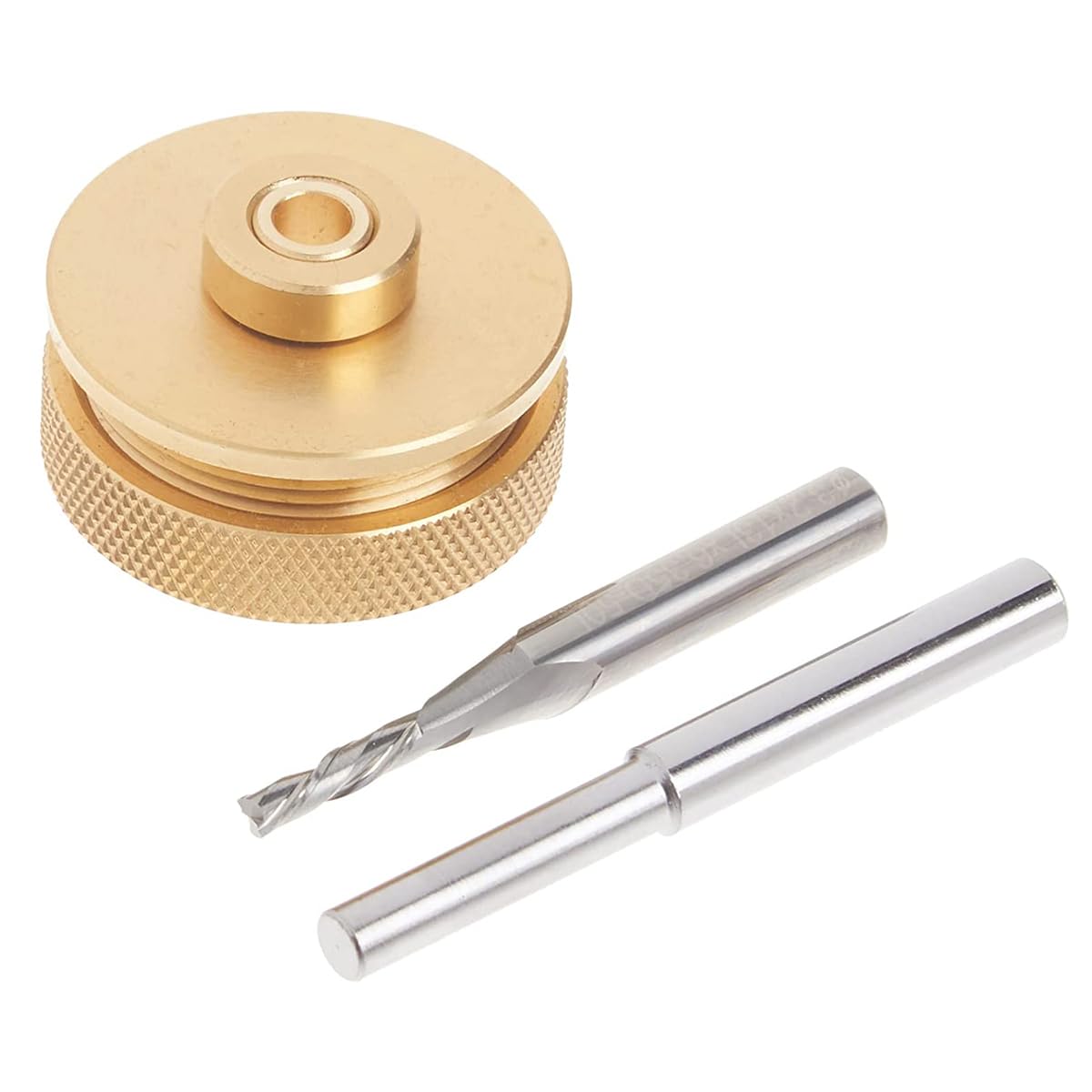 POWERTEC 71869 Router Bits Solid Brass Inlay Kit w/Butterfly Template 7 in 1 Decorative Bowtie POWERTEC