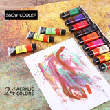 Acrylic Paint Set 24 Colors Acrylic Paints for Painting, Art Craft Paint Gift for Artists Kids Beginners, Pumpkin Canvas Ceramic Rock Painting Kit SNOW COOLER
